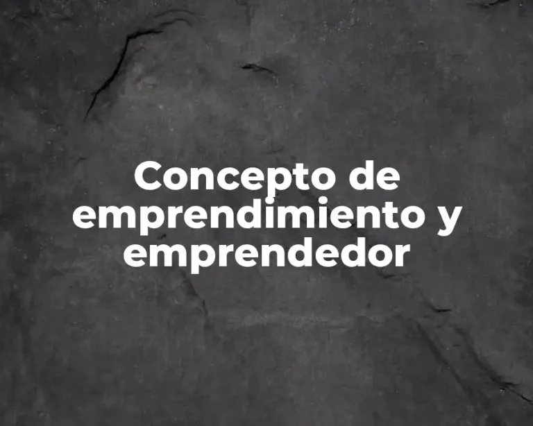 Concepto de emprendimiento y emprendedor