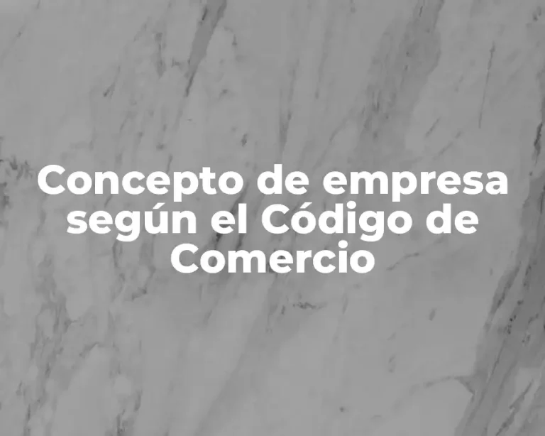 Concepto de empresa según el Código de Comercio