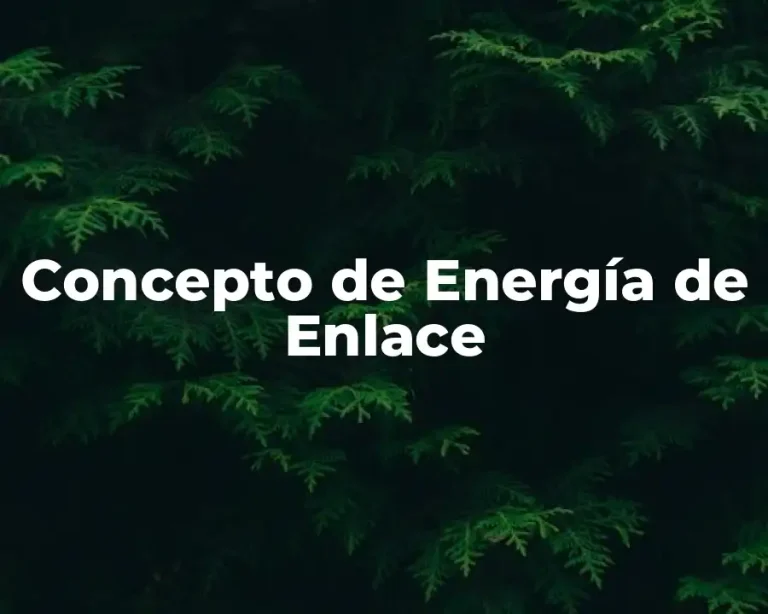 Concepto de Energía de Enlace