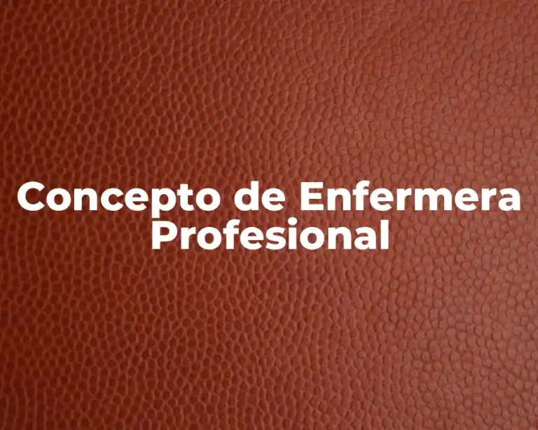 Concepto de Enfermera Profesional