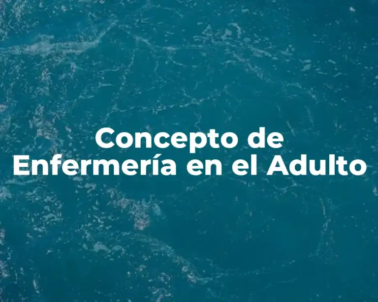 Concepto de Enfermería en el Adulto
