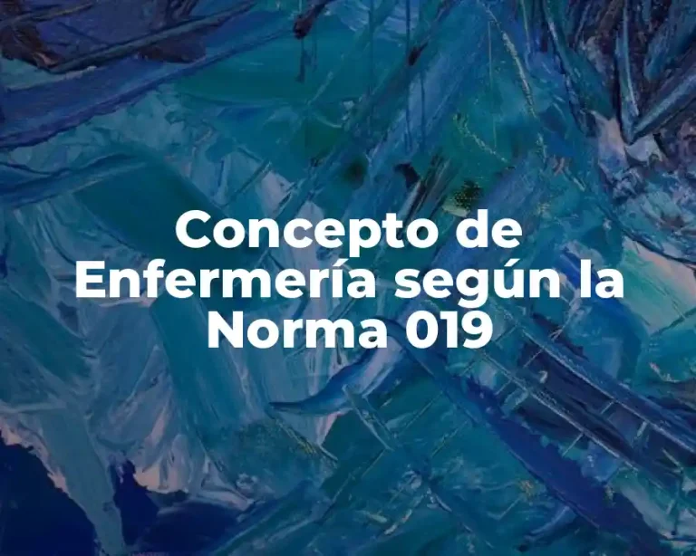 Concepto de Enfermería según la Norma 019