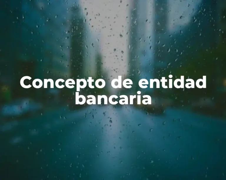 Concepto de entidad bancaria