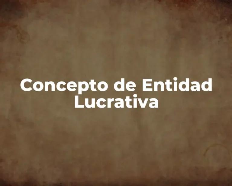 Concepto de Entidad Lucrativa