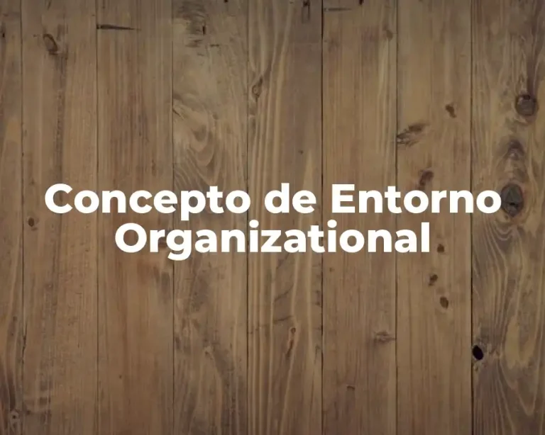 Concepto de Entorno Organizational