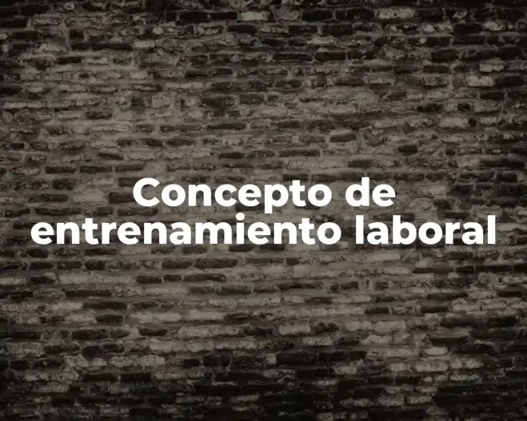 Concepto de entrenamiento laboral