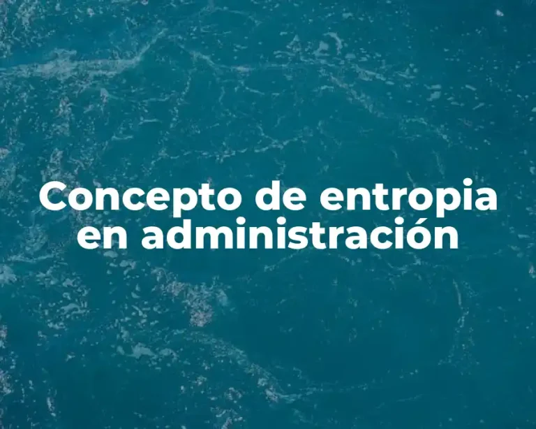 Concepto de entropia en administración