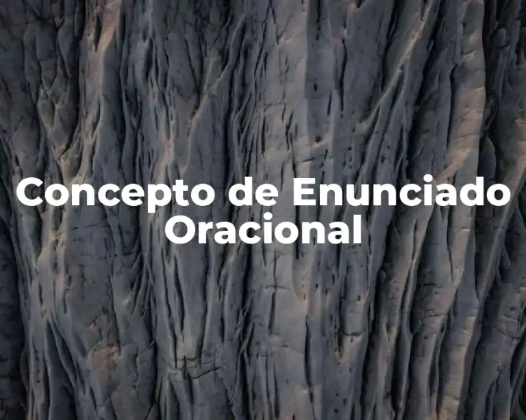 Concepto de Enunciado Oracional