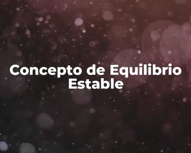 Concepto de Equilibrio Estable