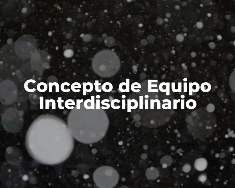 Concepto de Equipo Interdisciplinario