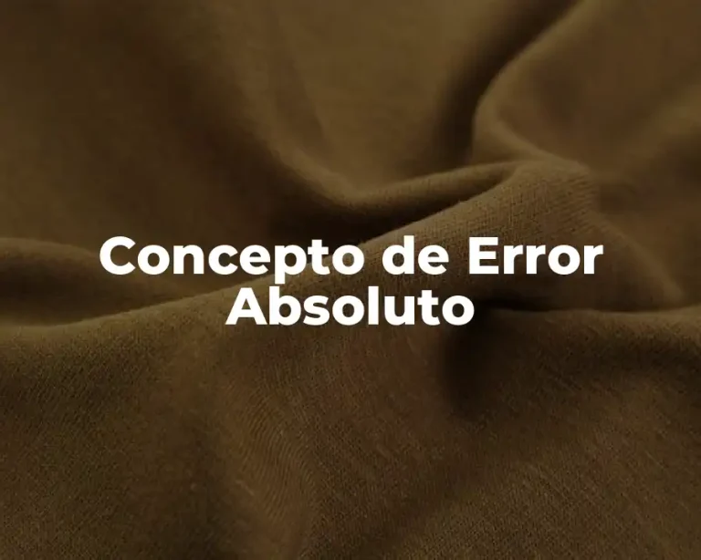 Concepto de Error Absoluto