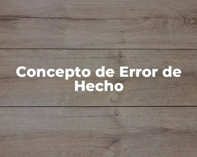 Concepto de Error de Hecho