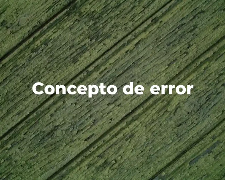 Concepto de error