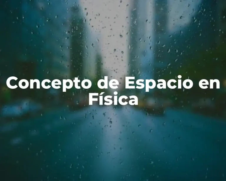 Concepto de Espacio en Física