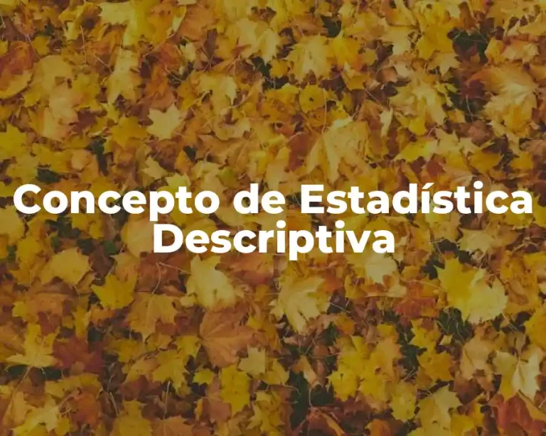 Concepto de Estadística Descriptiva