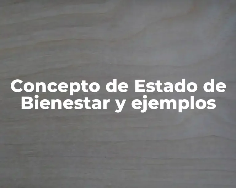 Concepto de Estado de Bienestar y ejemplos
