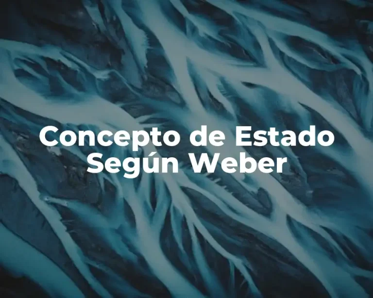 Concepto de Estado Según Weber