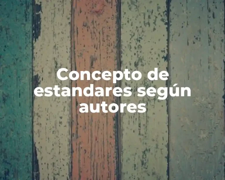 Concepto de estandares según autores