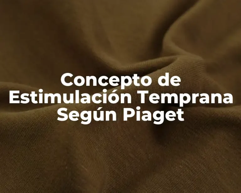 Concepto de Estimulación Temprana Según Piaget