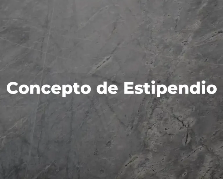 Concepto de Estipendio