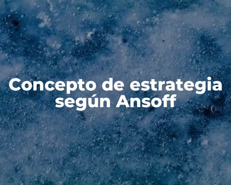 Concepto de estrategia según Ansoff
