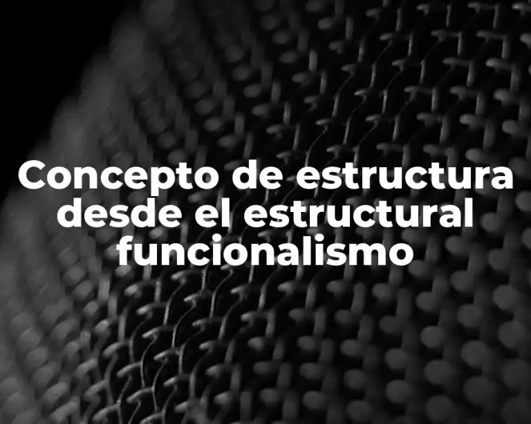 Concepto de estructura desde el estructural funcionalismo