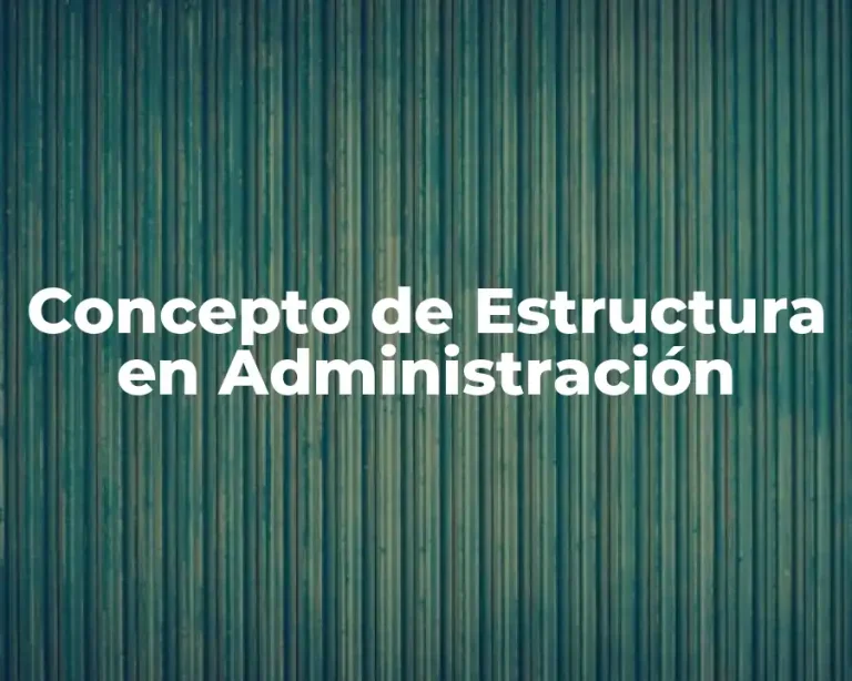 Concepto de Estructura en Administración