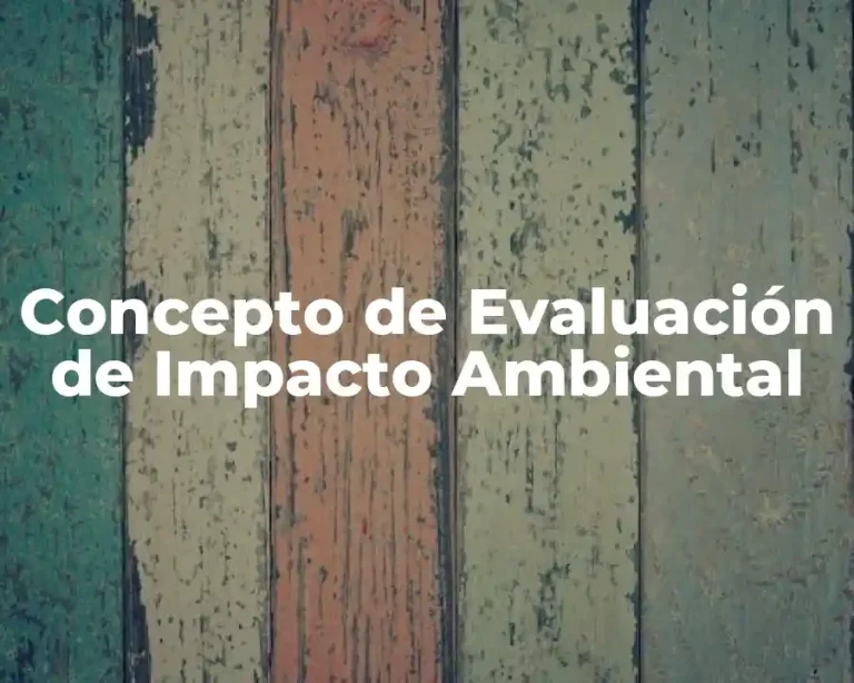 Concepto de Evaluación de Impacto Ambiental