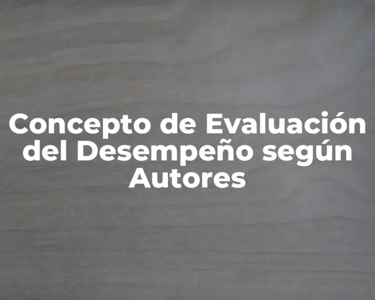 Concepto de Evaluación del Desempeño según Autores