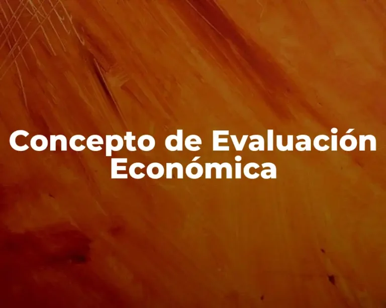Concepto de Evaluación Económica