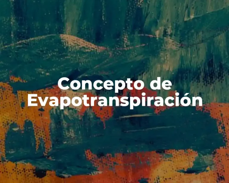 Concepto de Evapotranspiración