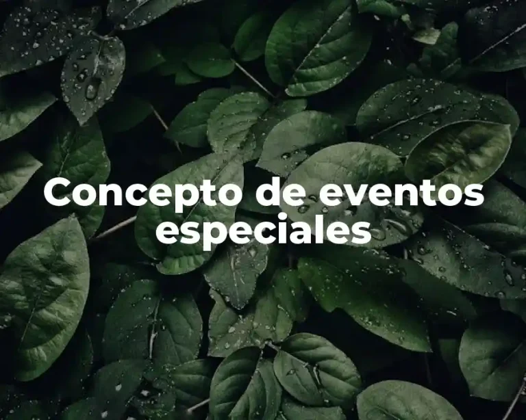 Concepto de eventos especiales