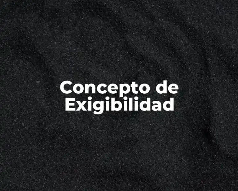 Concepto de Exigibilidad