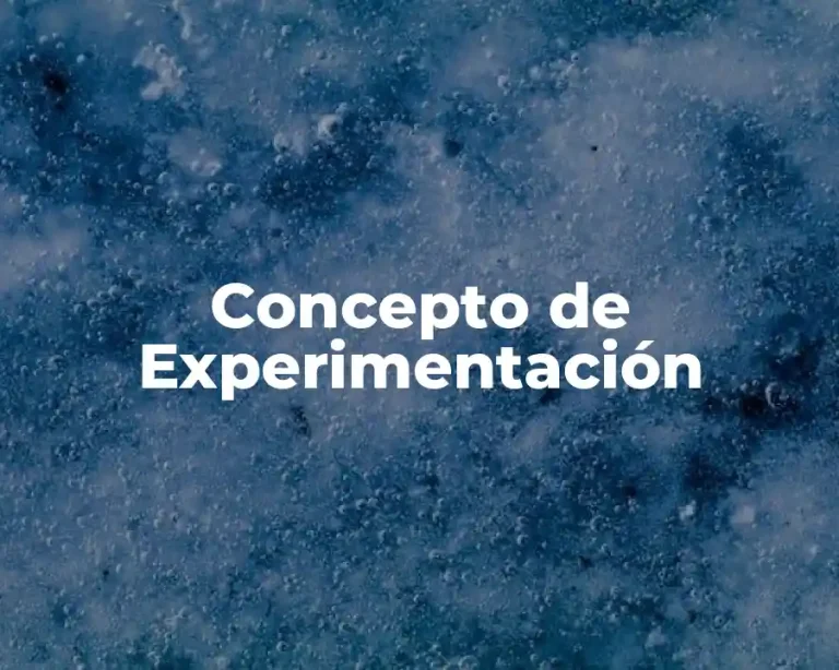 Concepto de Experimentación