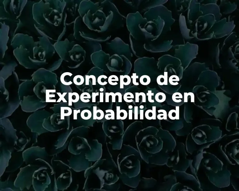 Concepto de Experimento en Probabilidad