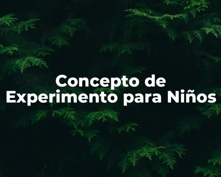 Concepto de Experimento para Niños