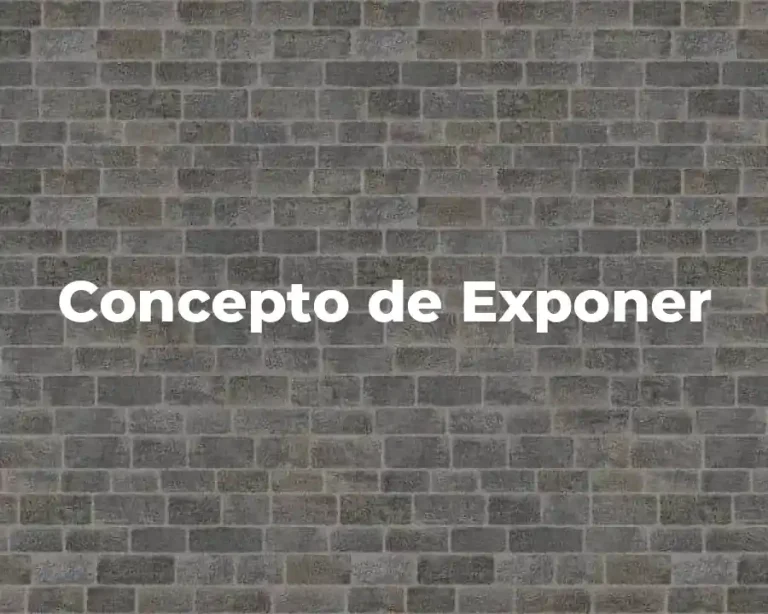 Concepto de Exponer