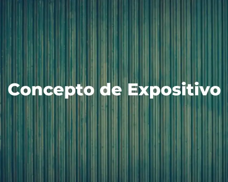 Concepto de Expositivo