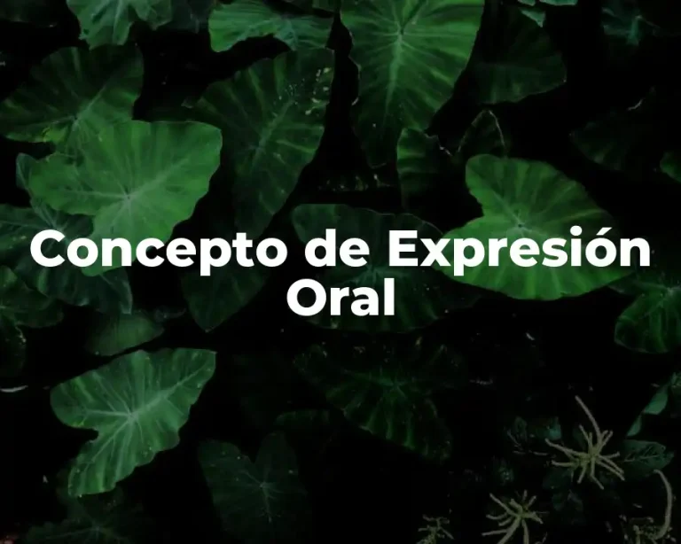 Concepto de Expresión Oral