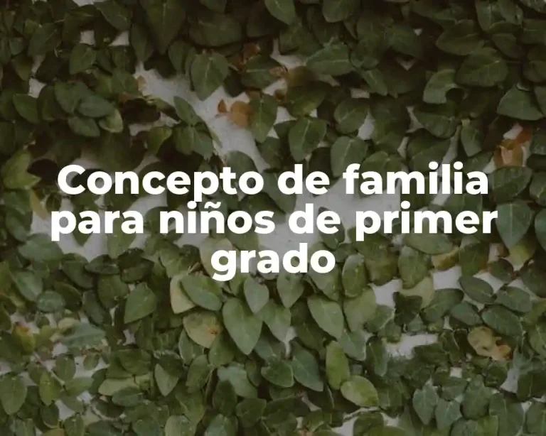 Concepto de familia para niños de primer grado