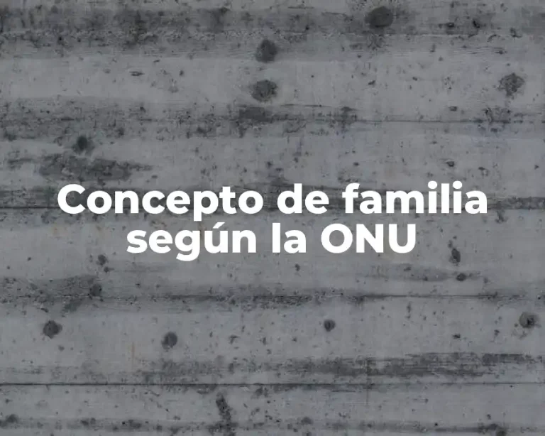 Concepto de familia según la ONU