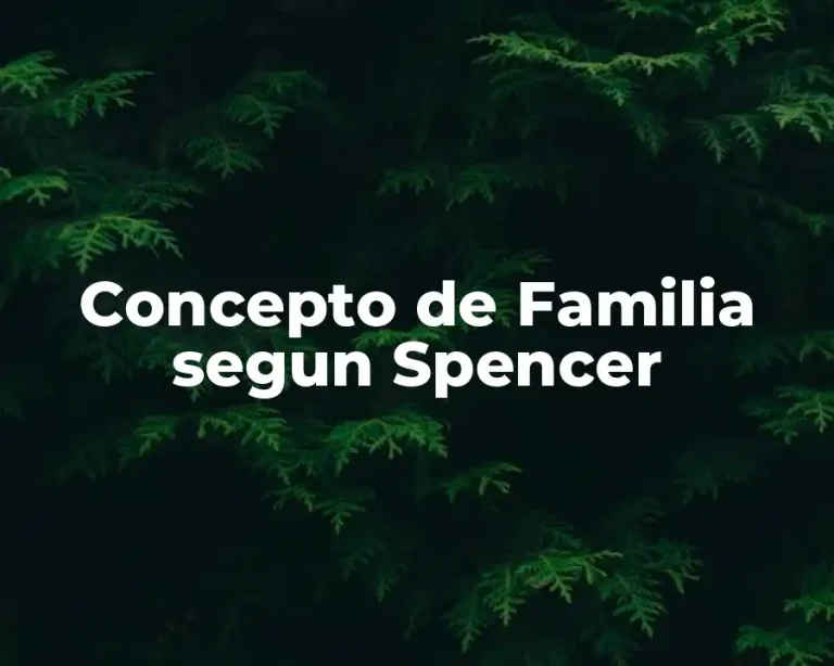 Concepto de Familia segun Spencer