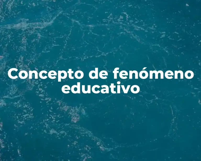 Concepto de fenómeno educativo