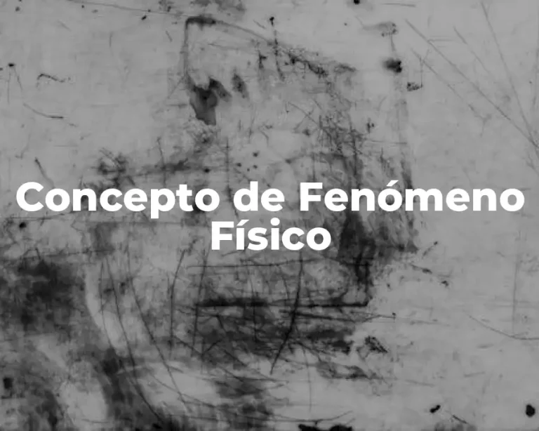 Concepto de Fenómeno Físico