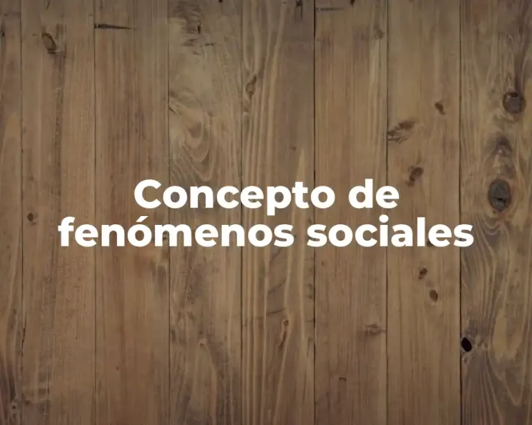 Concepto de fenómenos sociales