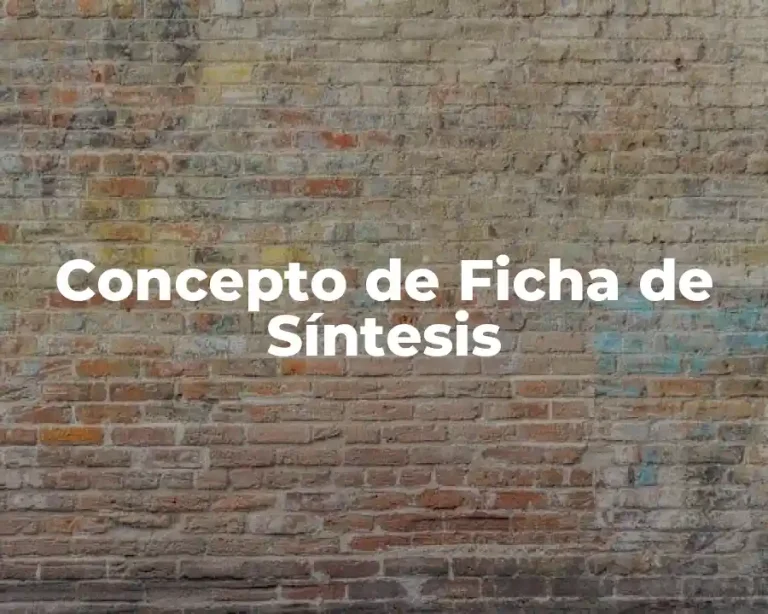 Concepto de Ficha de Síntesis