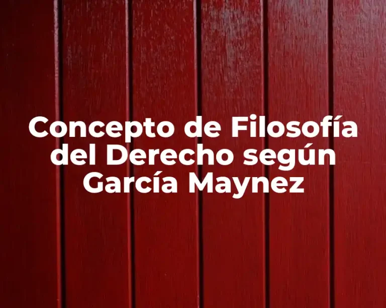 Concepto de Filosofía del Derecho según García Maynez