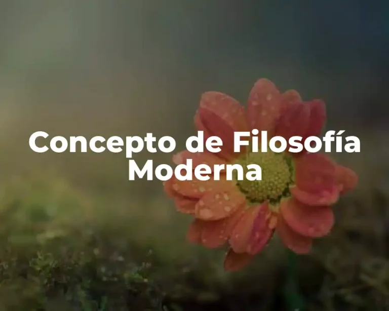 Concepto de Filosofía Moderna