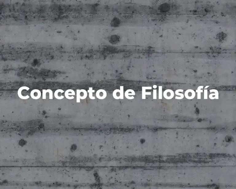Concepto de Filosofía
