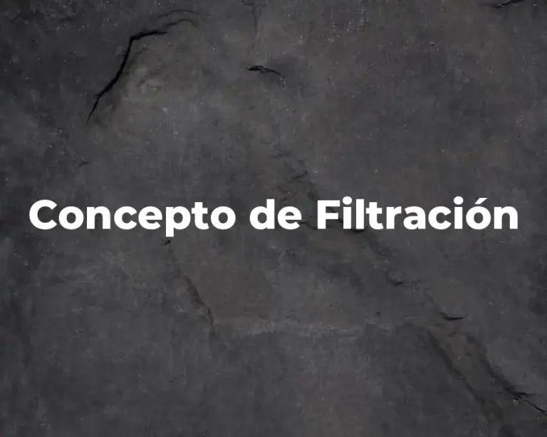 Concepto de Filtración